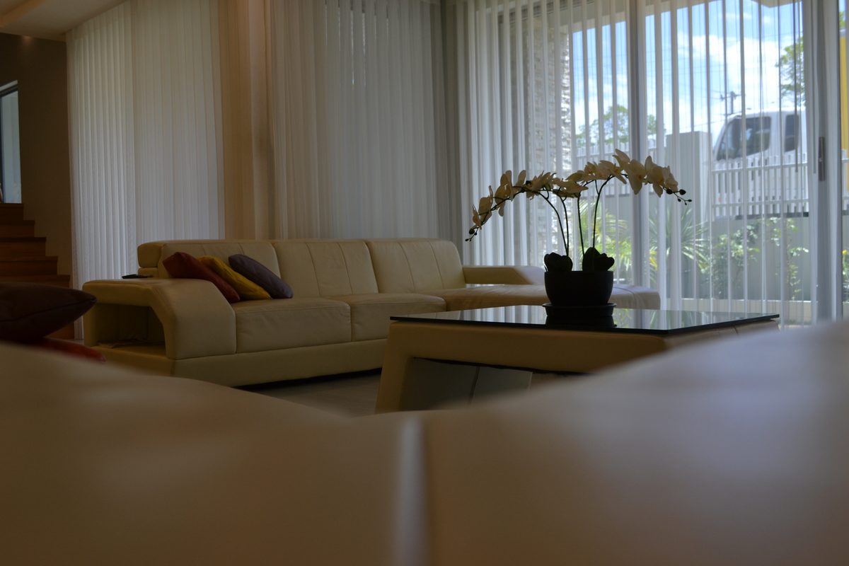 Made-to-measure sheer curtains in a Perth living room